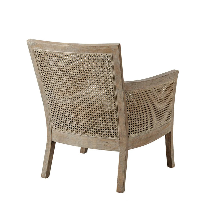 Cane Armchair With High Density Foam - Cream / Reclaimed Natural by HouseOfZazla