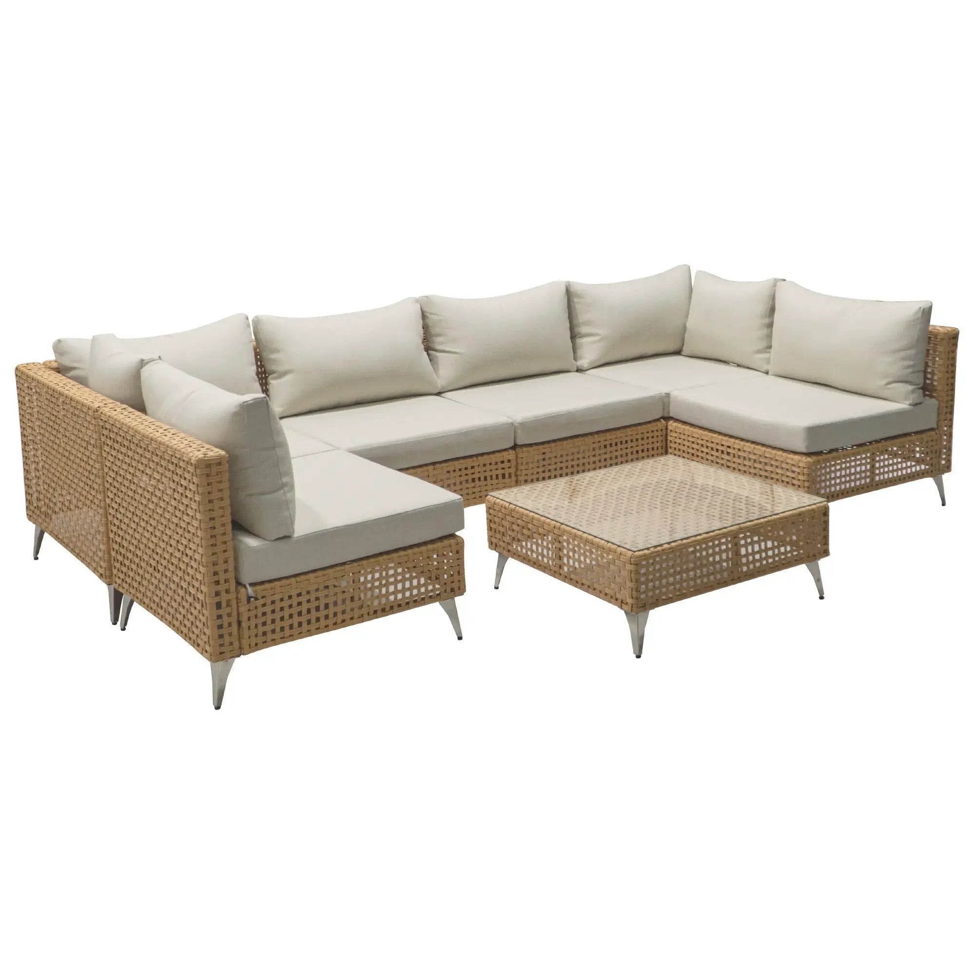 K&K 8-Piece Patio Furniture Set with Fire Pit Table by HouseOfZazla