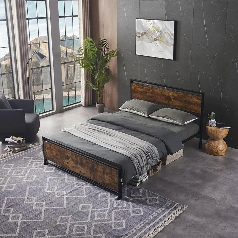 Twin Size Metal Bed Frame, Modern Style and Comfort - Black by HouseOfZazla