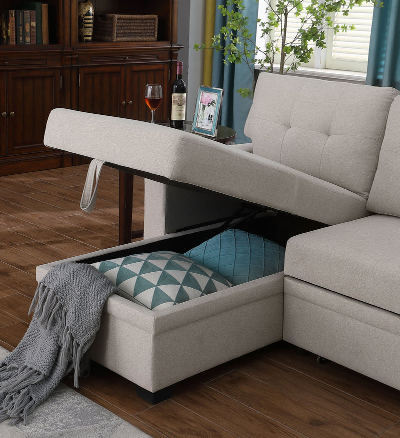 Upholstered Pull Out Sectional Sofa With Chaise by HouseOfZazla