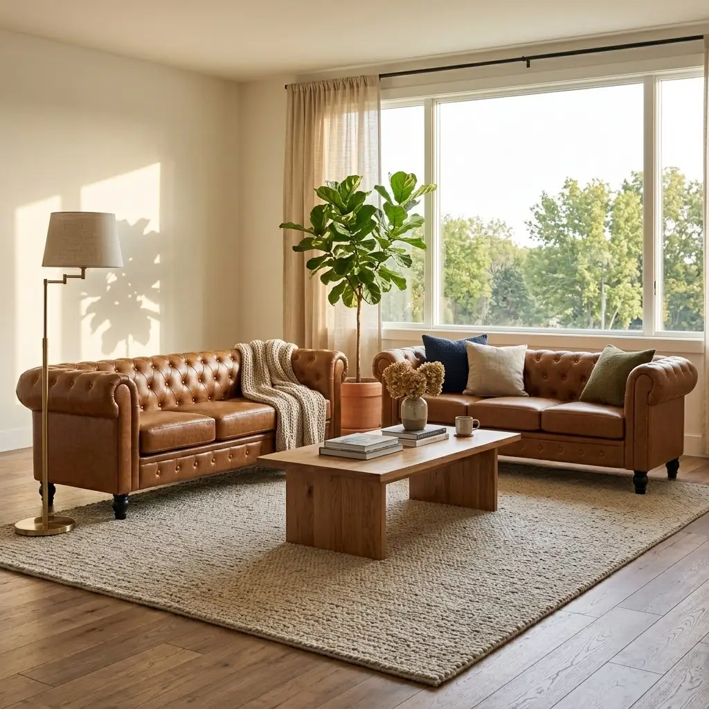 Elegant 2-Piece PU Sofa Set for Living Room by HouseOfZazla