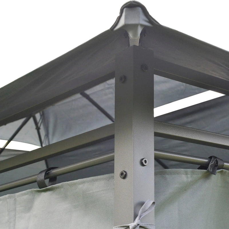 Outsunny - Patio Gazebo, Outdoor Gazebo Canopy Shelter With Curtains, Vented Roof, Steel Frame For Garden, Lawn, Backyard And Deck, - Sage Gray by Unique Piece Furniture