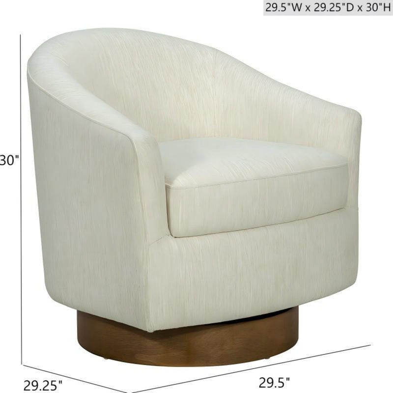 Upholstered Swivel Chair - Cream by HouseOfZazla