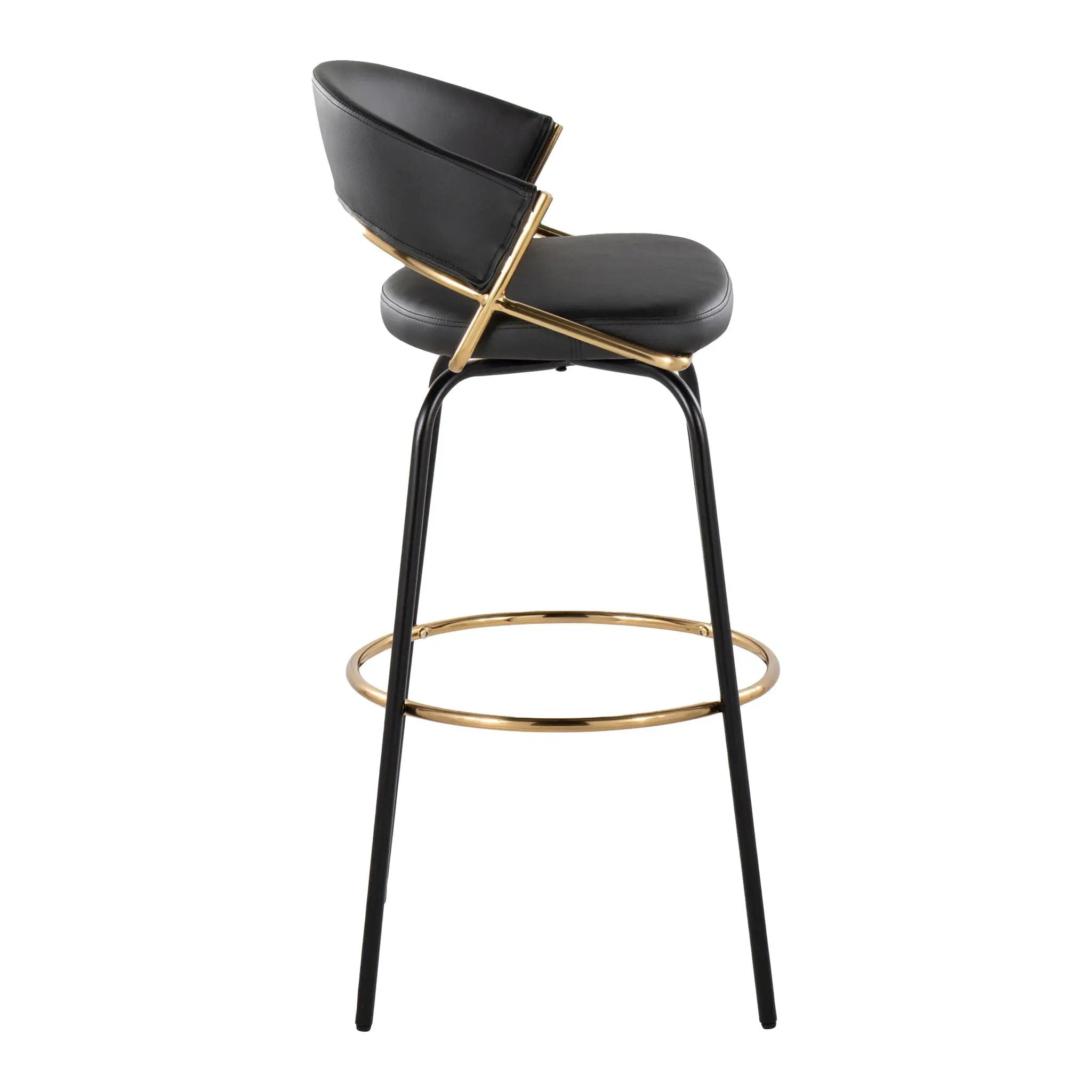 Jie - Fixed Height Contemporary Barstool With Swivel Round Footrest (Set of 2) by Unique Piece Furniture