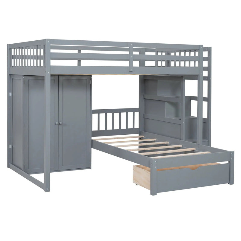 Bunk Bed With Wardrobe, Drawers by HouseOfZazla