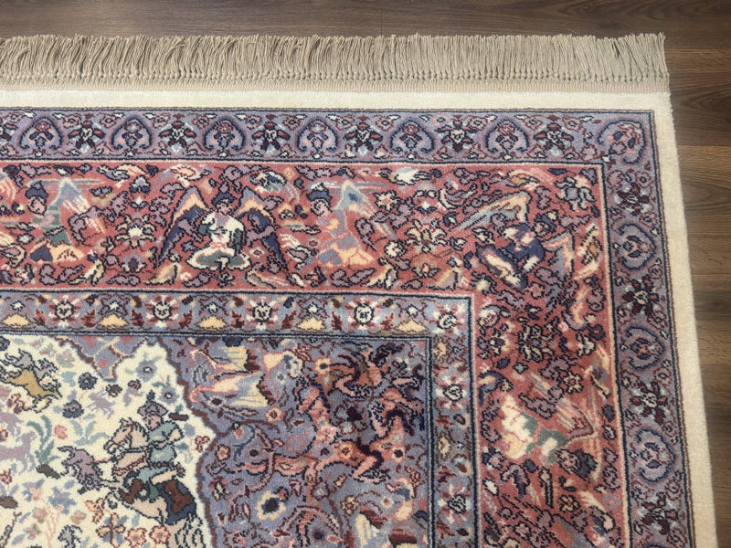 8.8 x 12 Karastan Ivory Hunting Rug #751, Vintage Wool Discontinued Original 700 Series, Rare by Jewel Rugs