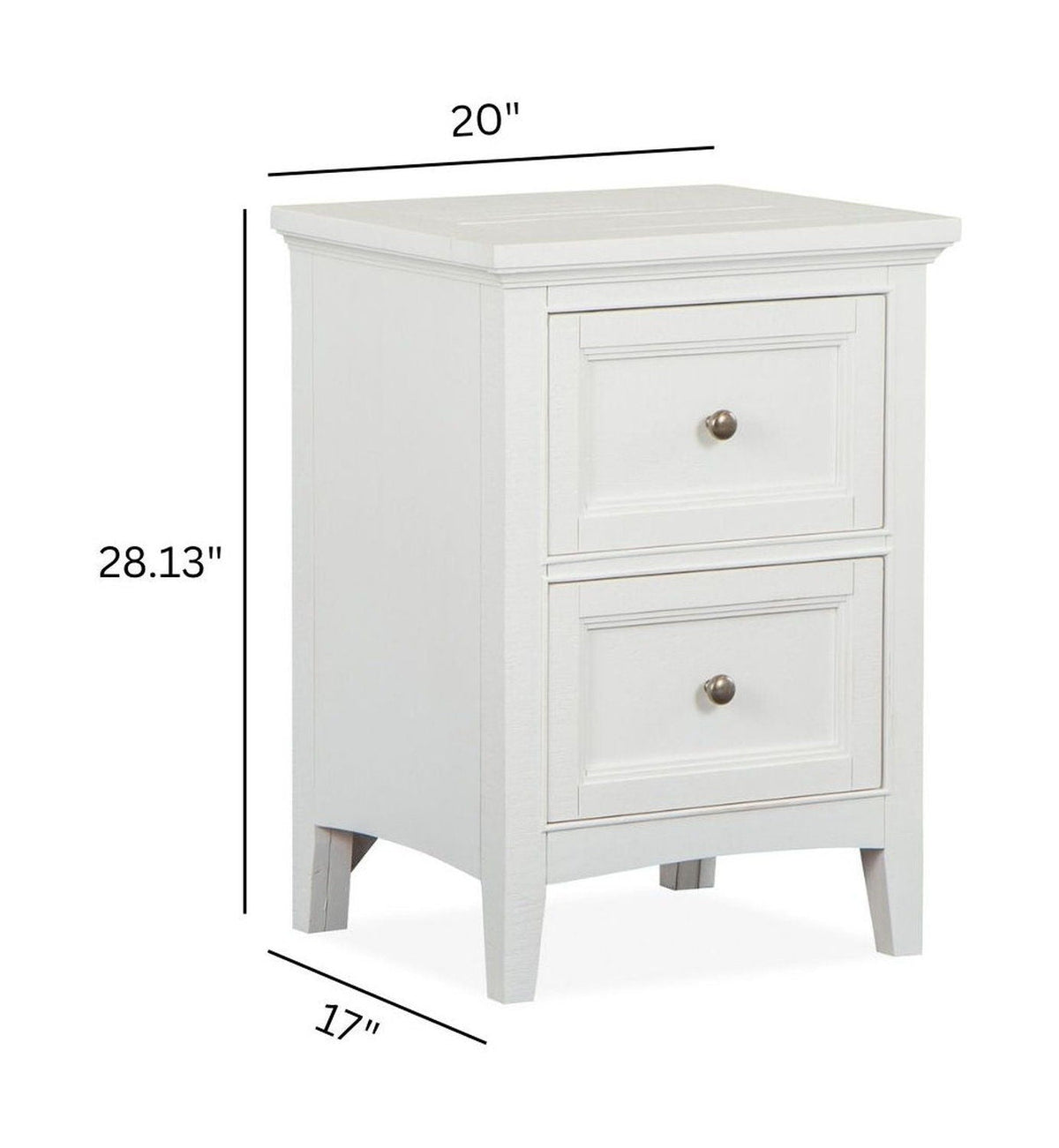 Heron Cove - Small Drawer Nightstand - Chalk White And Dovetail Gray, photo 7 of 7