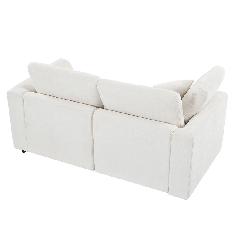 U-Style 4-Piece Sofa Set, 2 Accent Chairs + Loveseat + Movable Ottoman by HouseOfZazla