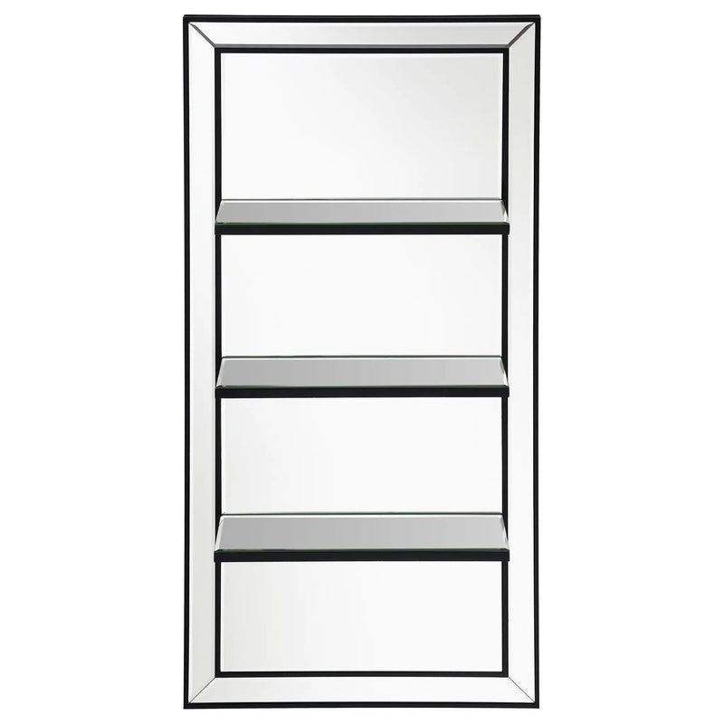 Oriel 24 x 47 Inch Rectangular 3-Shelf Wall Mirror Silver by Unique Piece Furniture
