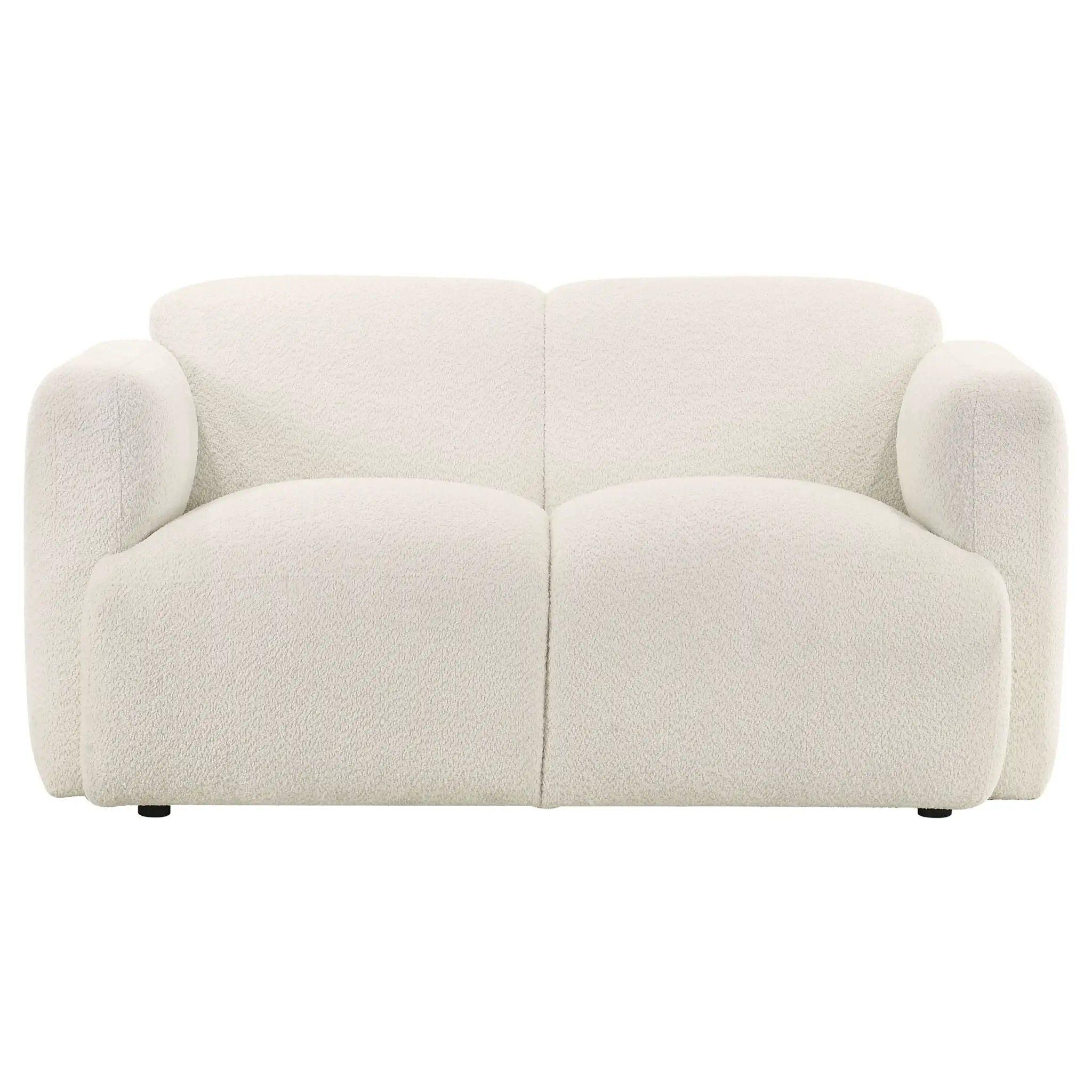 Dorset Fabric Upholstered Round Track Arm Loveseat White by Unique Piece Furniture