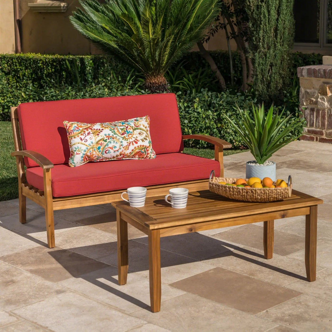 Outdoor Chat Set With Coffee Table and Loveseat by HouseOfZazla