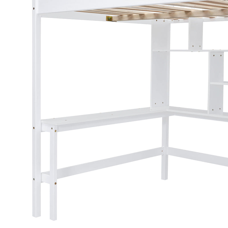 Loft Bed With Bookshelf, Drawers, Desk, And Wardrobe by HouseOfZazla