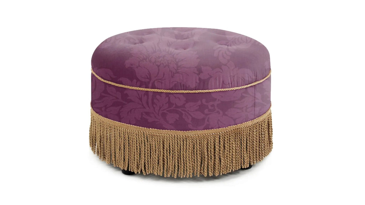 Yolanda - Luxurious Upholstery Round Upholstered Accent Ottoman by HouseOfZazla