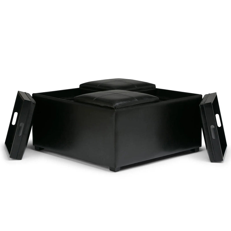 Avalon - Square Coffee Table, Storage Ottoman by HouseOfZazla
