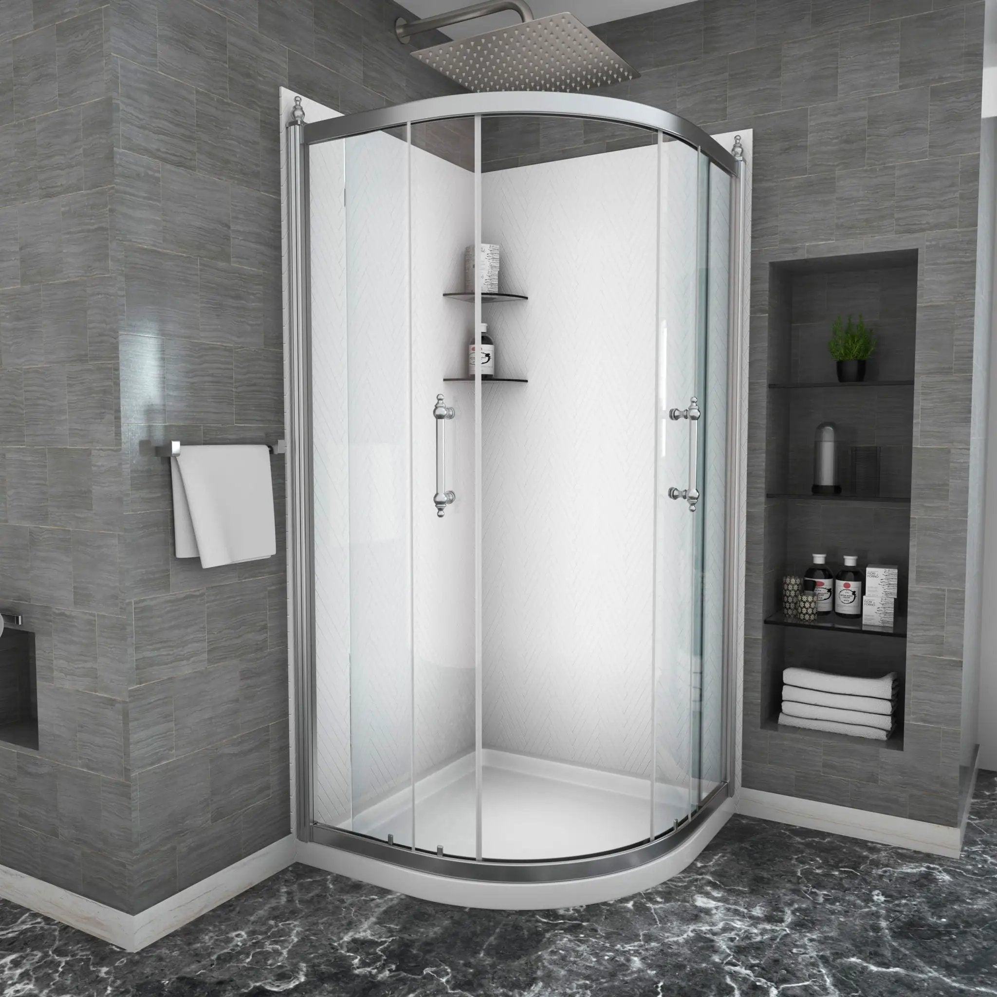 Framed Tub Shower Enclosure with Clear Tempered Glass by HouseOfZazla