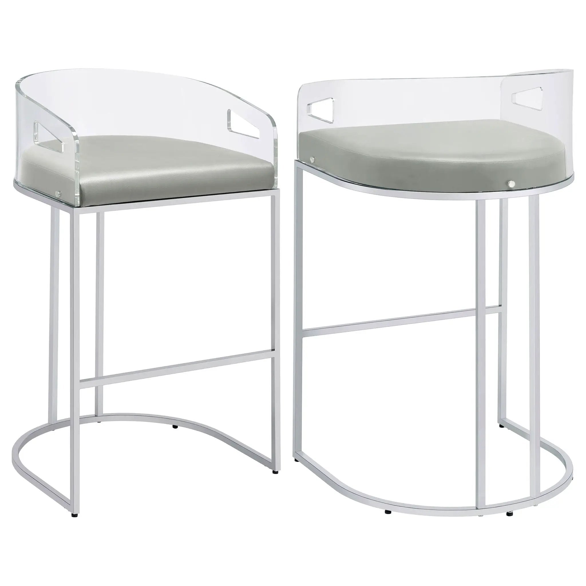 Mello - Upholstered Bar Chair (Set of 2) - Gray by HouseOfZazla