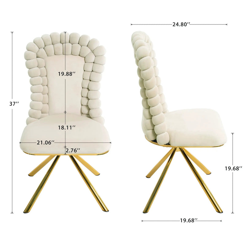 Upholstered Swivel Dining Chairs (Set of 2) by HouseOfZazla