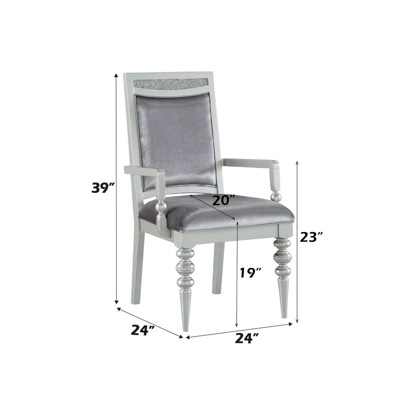 Maverick Arm Chair Set of 2 - Silver by HouseOfZazla