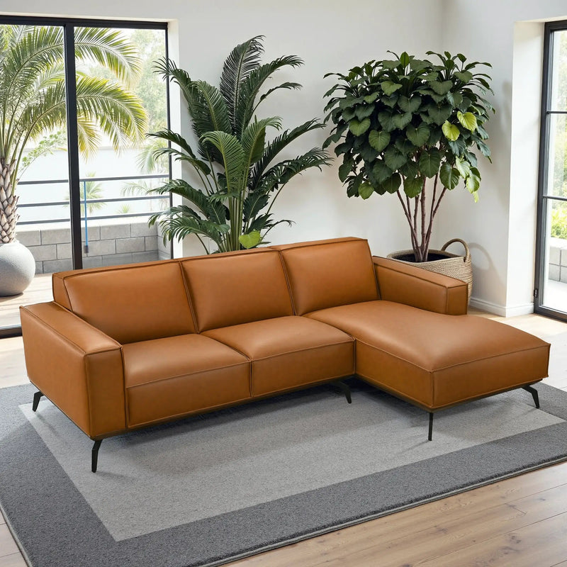 Brenham Easy Clean Modern Right Sectional Sofa & Chaise by HouseOfZazla