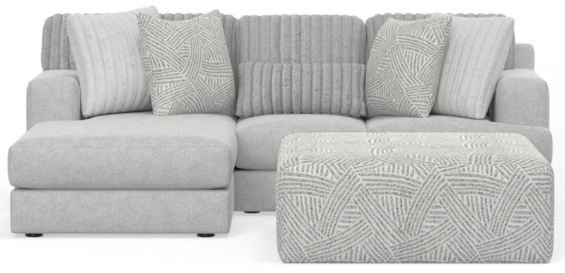 Logan - Upholstered Sectional With Comfort Coil Seating - 46" Cocktail Ottoman And Accent Pillows Included by Unique Piece Furniture