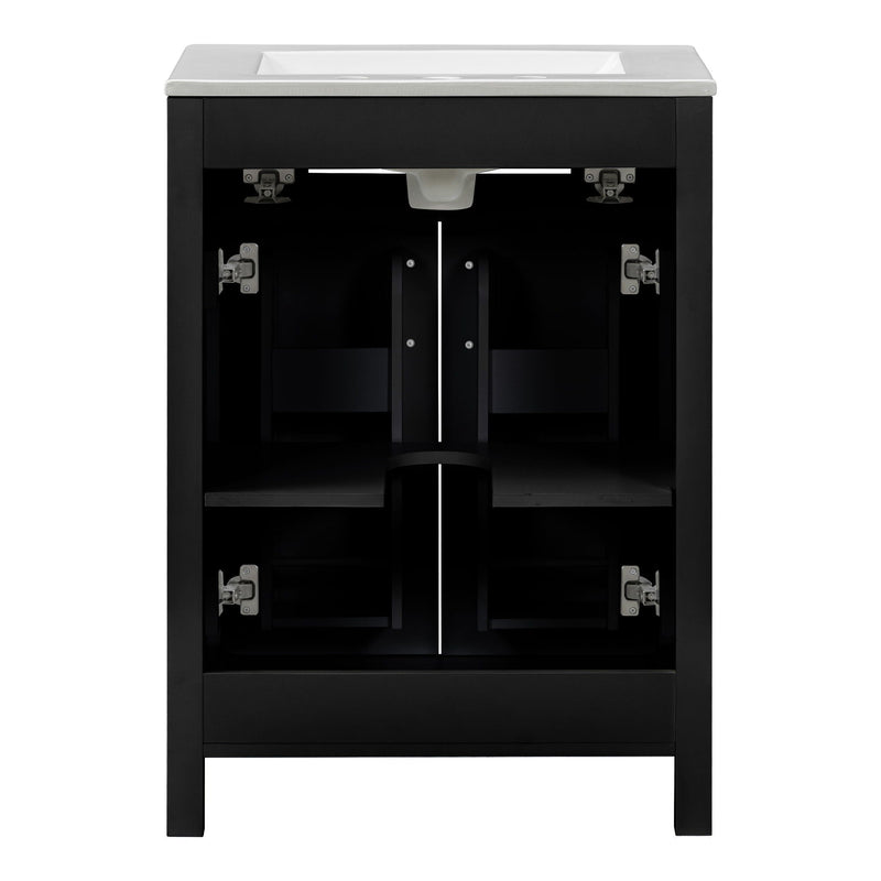 Bathroom Vanity Combo With Ceramic Sink, Luxurious Space-Saving Vanity, 2 Soft Close Doors by HouseOfZazla
