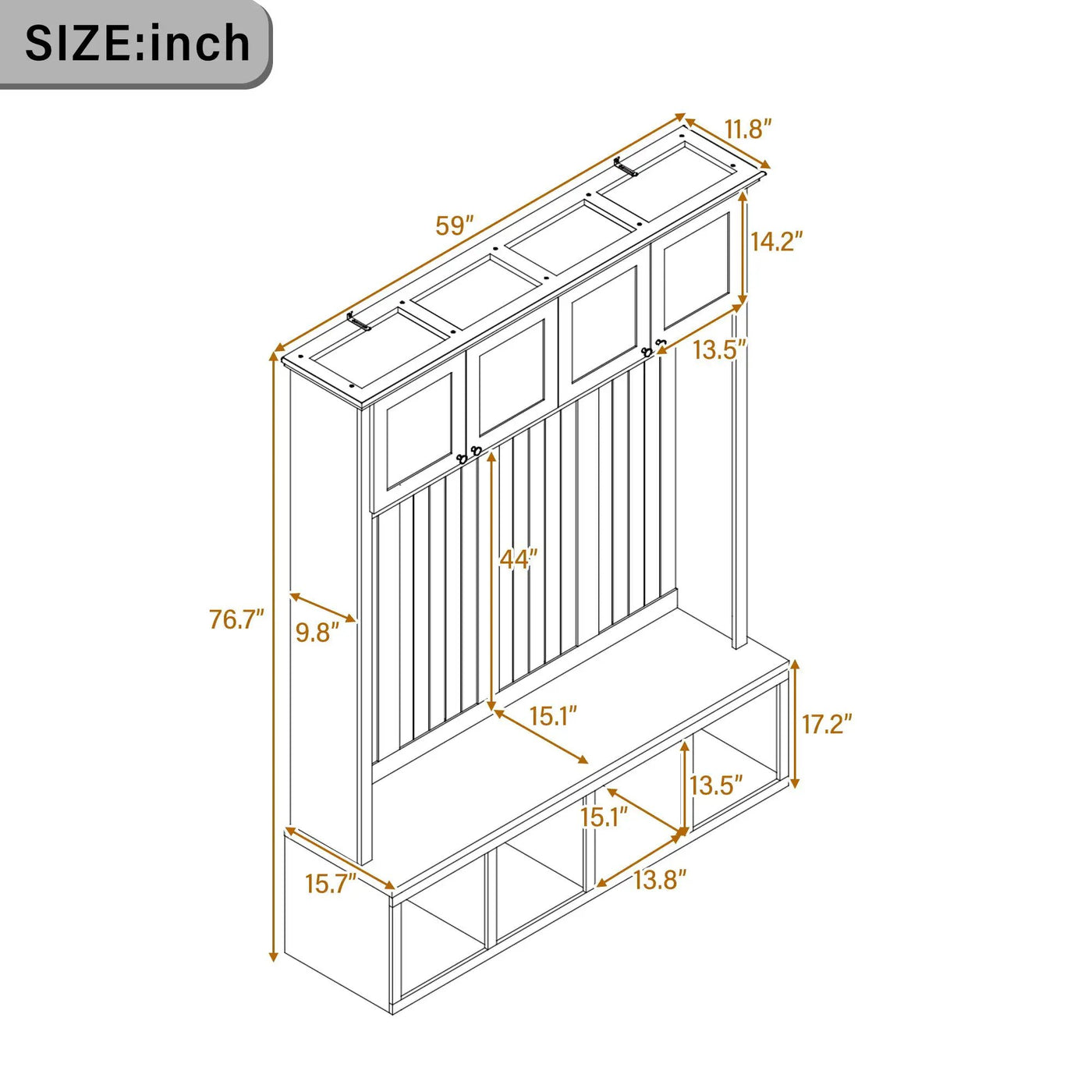Entryway Hall Tree With Bench And Storage by HouseOfZazla
