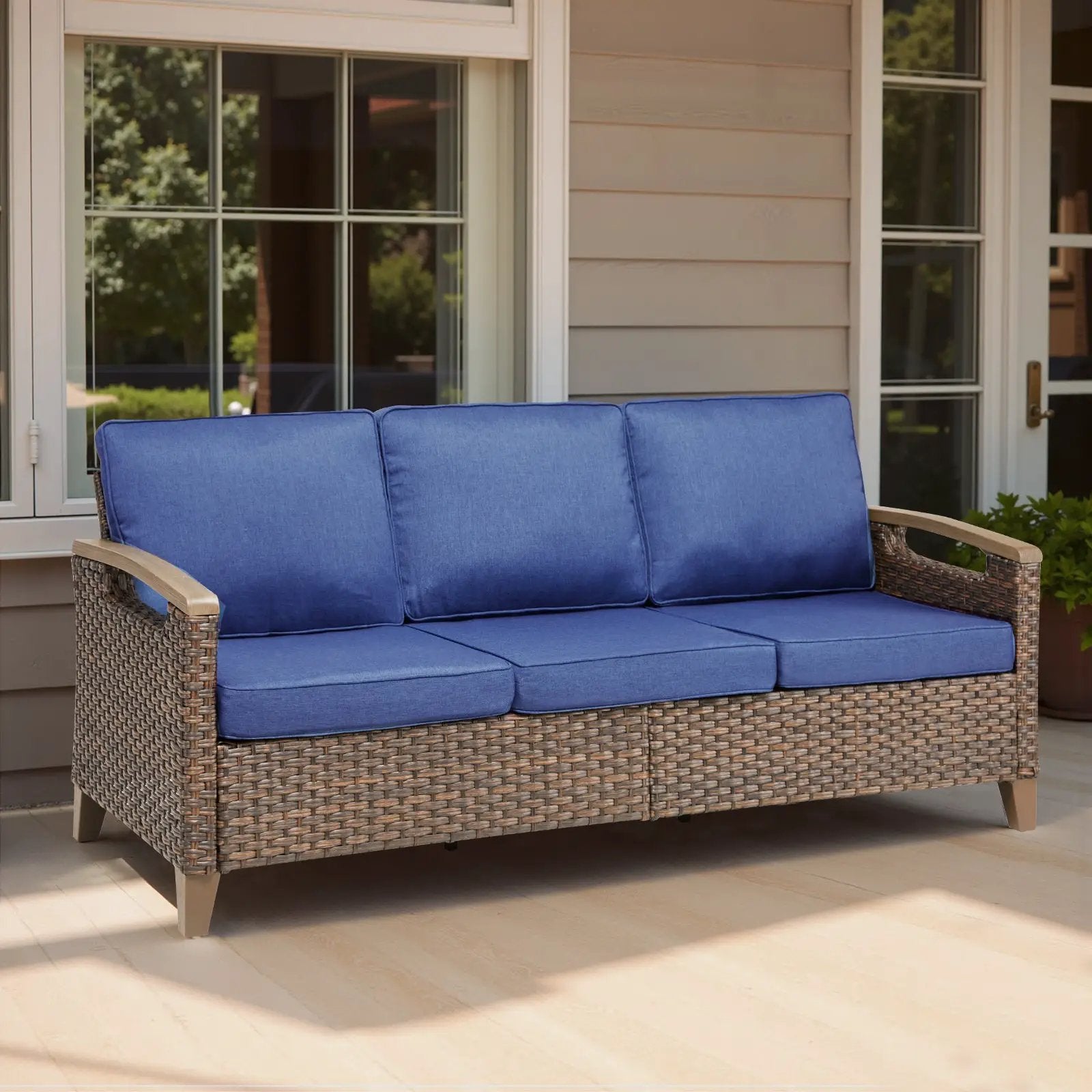 73.6" Wide Outdoor Wicker Patio Sofa by HouseOfZazla