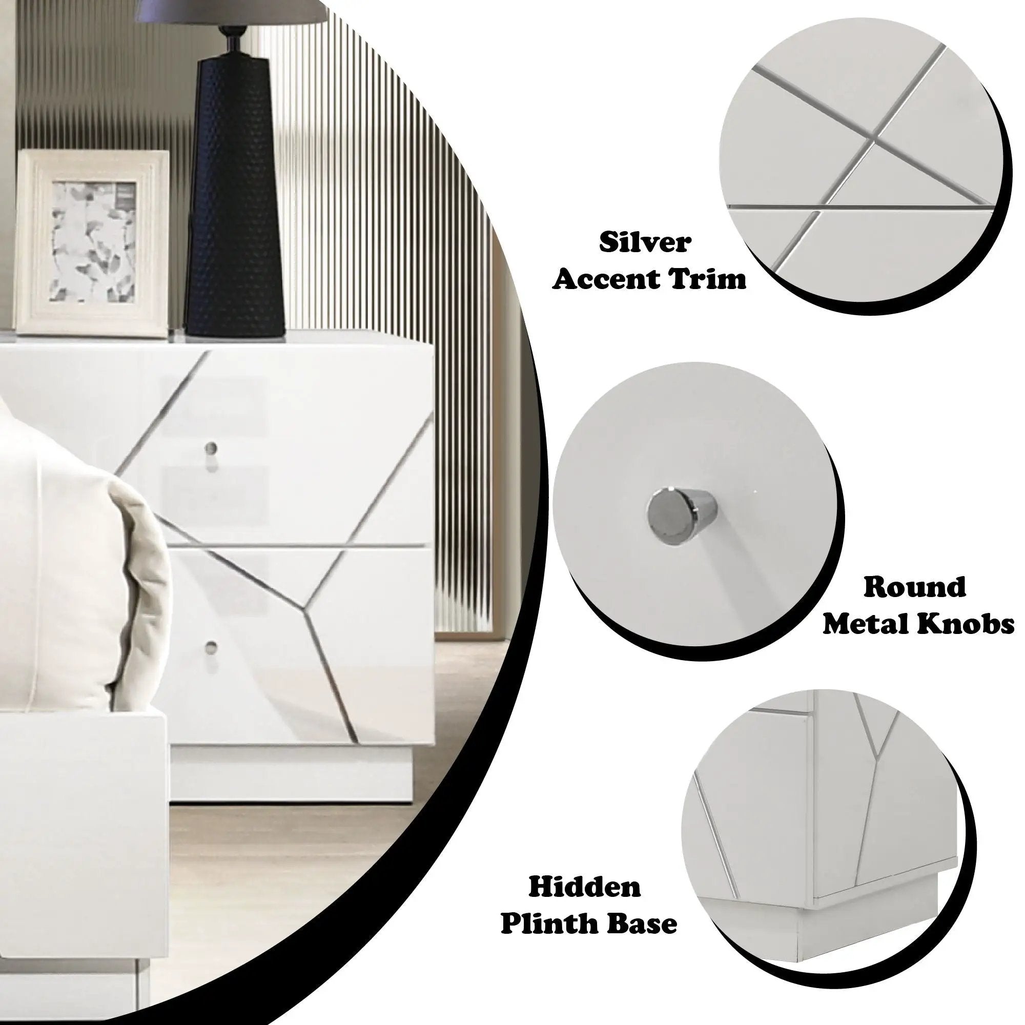 Esther - Nightstand - White by HouseOfZazla