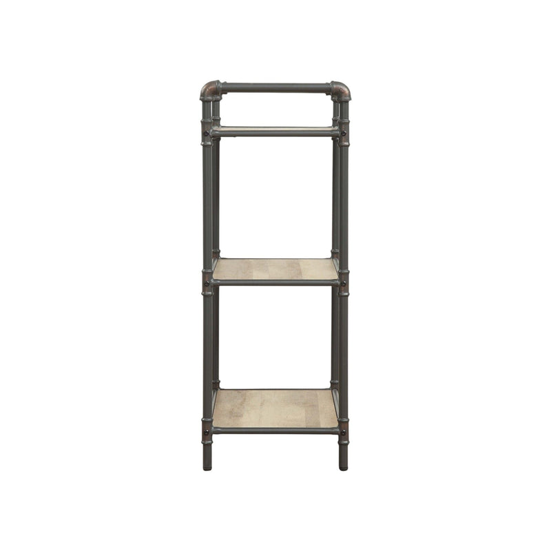 Light Brown Bookshelf with Durable Metal Frame - 26"W x 14"D x 49"H, photo 18 of 19