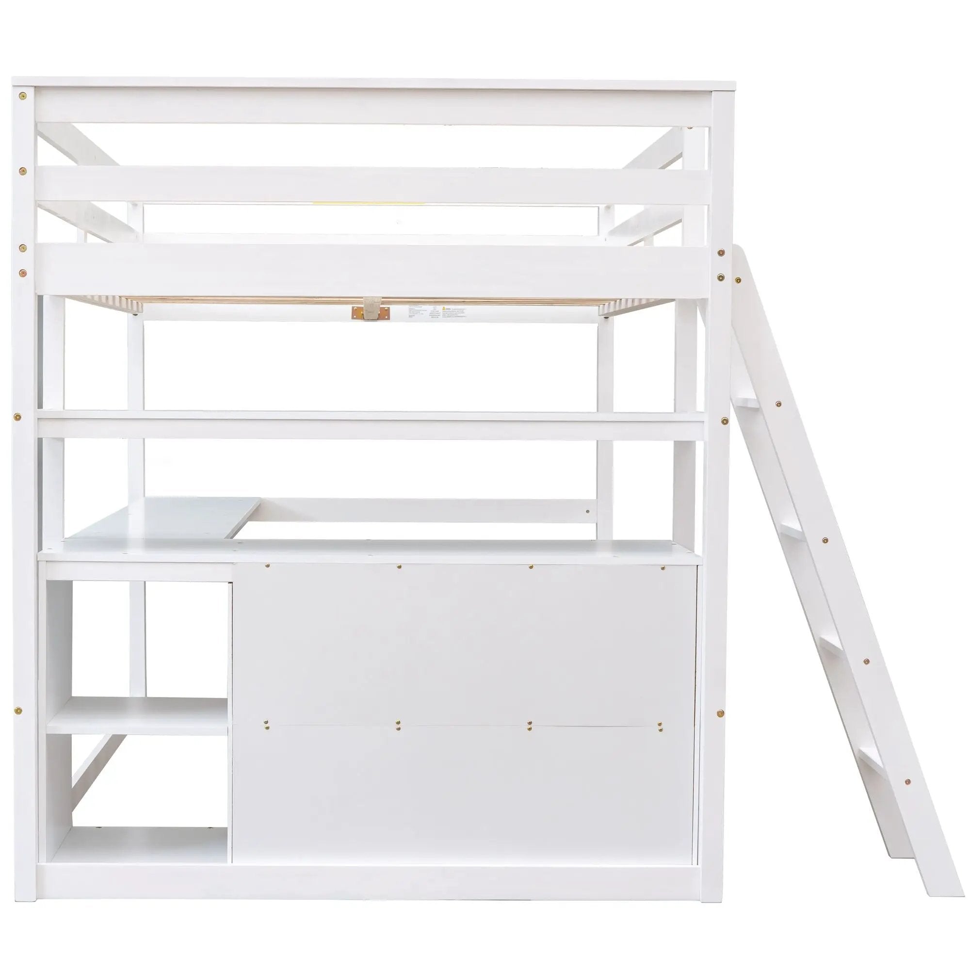 Modern Loft Bed With Built In Desk, Shelves, And 2 Drawers by HouseOfZazla