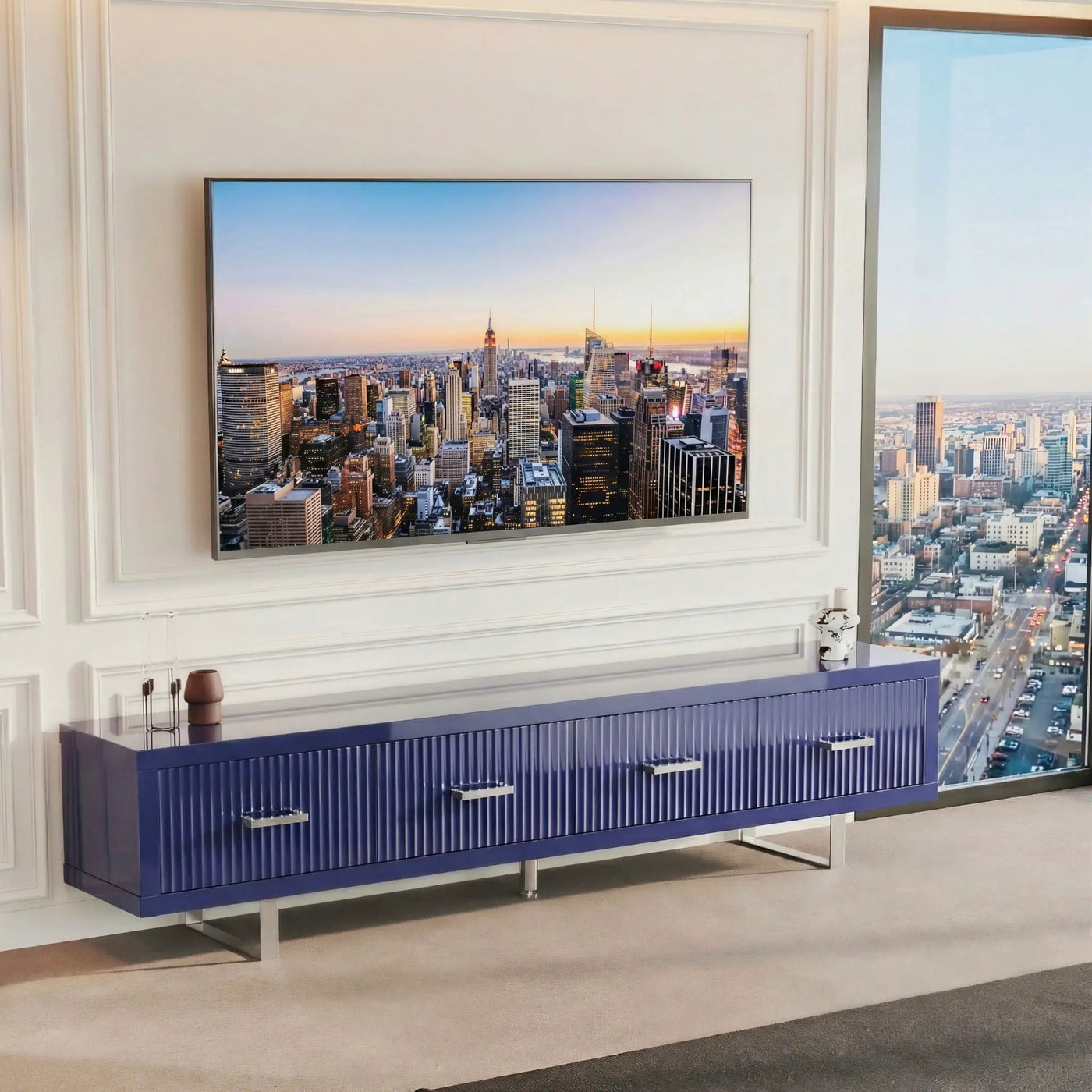 TV Stand With Slatted Drawers by HouseOfZazla