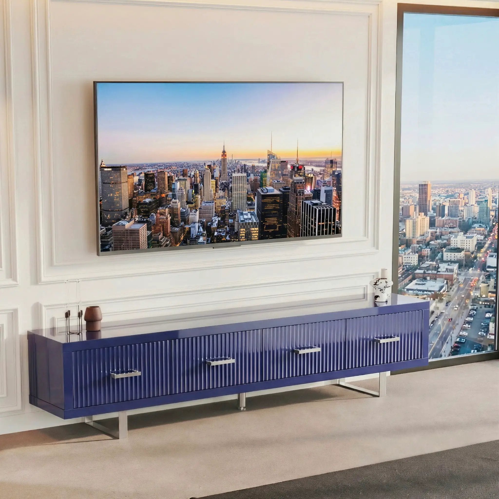 TV Stand With Slatted Drawers by HouseOfZazla