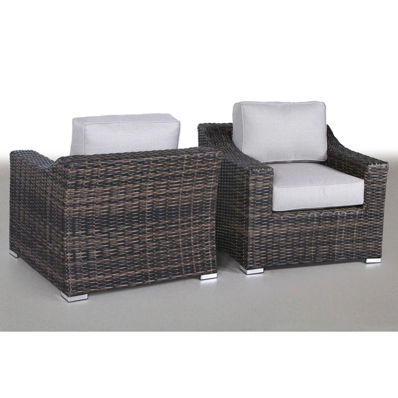 Brown Modern Patio Chair Set of 2 with Cushions - Weather-Resistant Wicker, photo 6 of 6