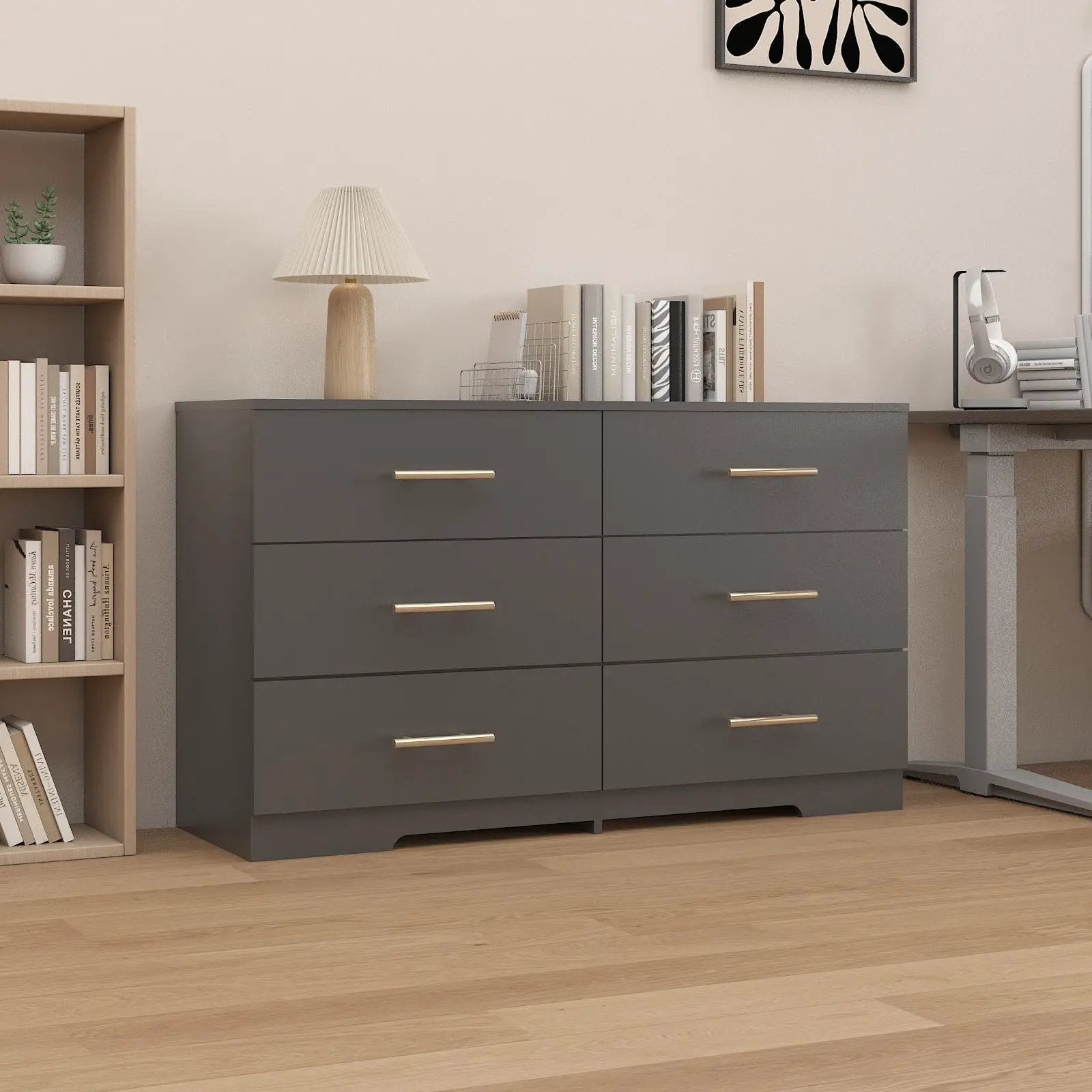 Large 6 Drawers Chest Of Drawer Dressers Table With Handle by Unique Piece Furniture