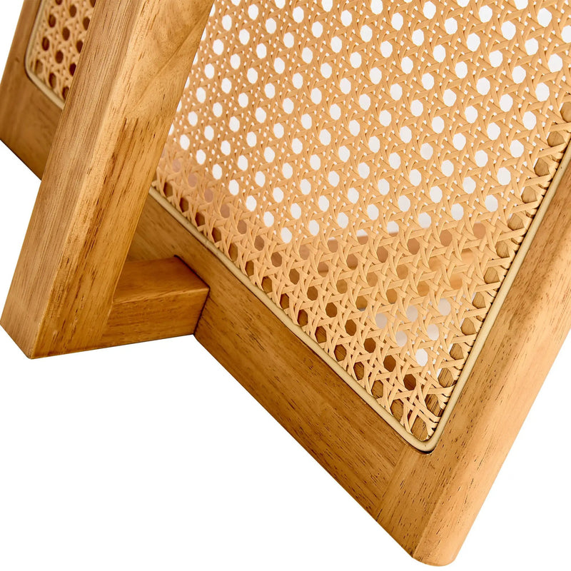 Natural Rubber Wood and Solid Wood Minimalist Coffee Table by BLAKHOM
