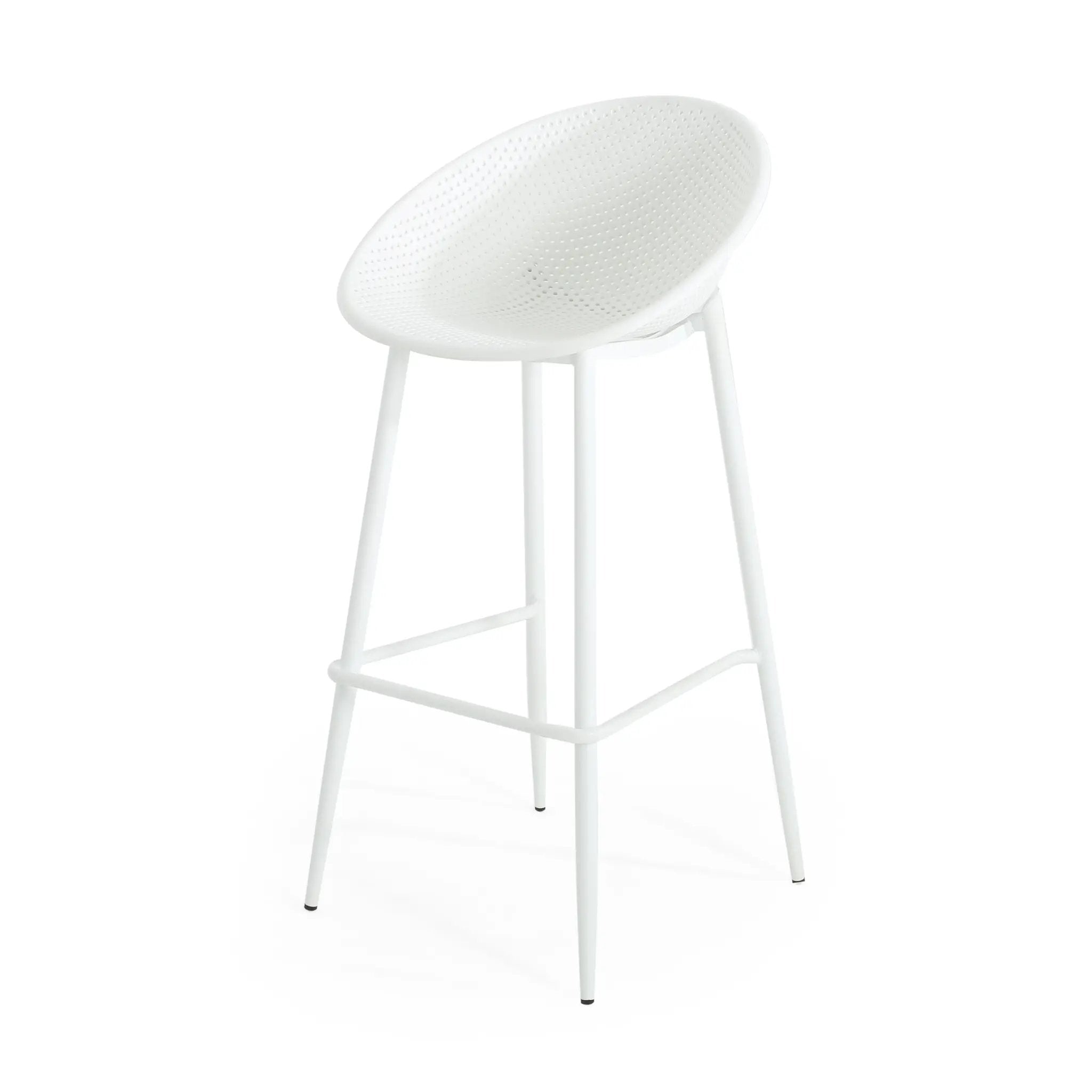 Modern Gable Outdoor Barstool Set of 2 in White by HouseOfZazla