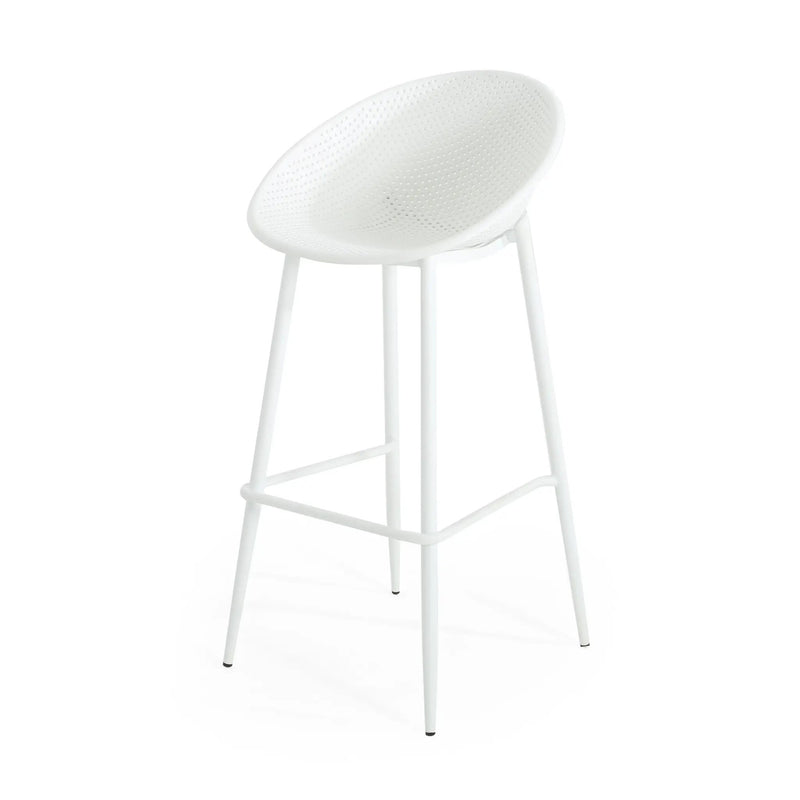 Modern Gable Outdoor Barstool Set of 2 in White by HouseOfZazla