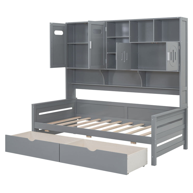 Daybed With All-In-One Cabinet And Shelf by HouseOfZazla