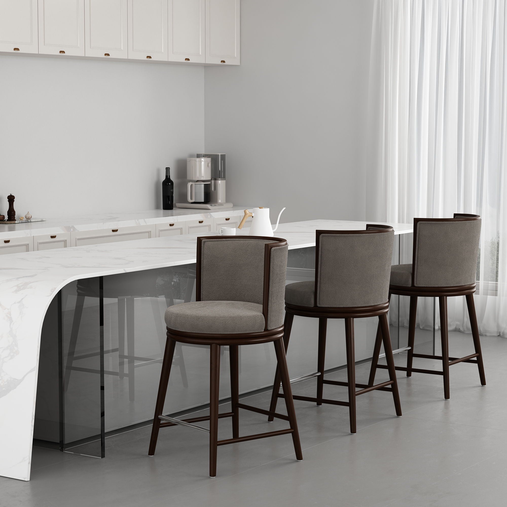 Evalyn Dove - Counter Stool - Griege by HouseOfZazla