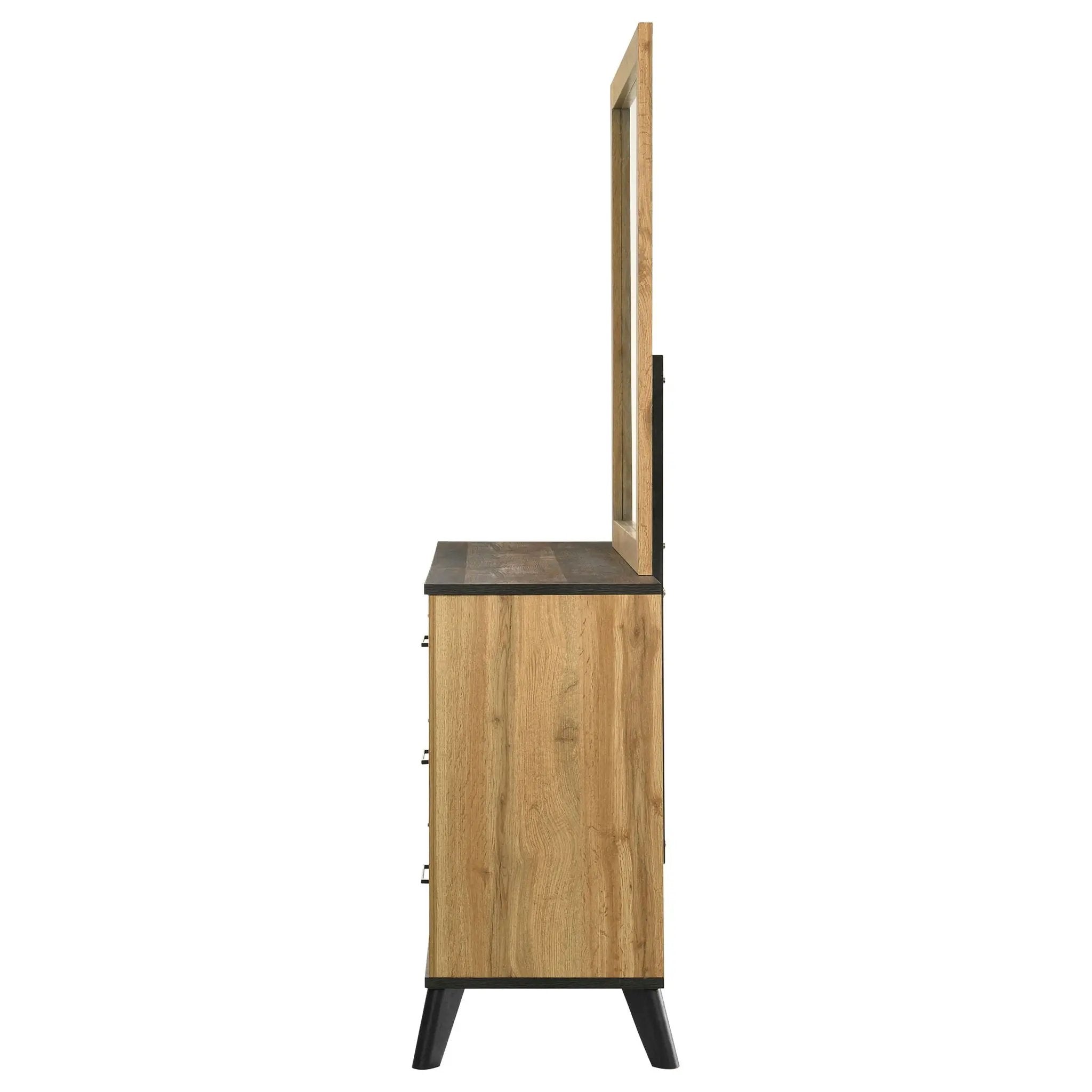 Kaywood 6-drawer Dresser and Mirror Natural Pine by Unique Piece Furniture