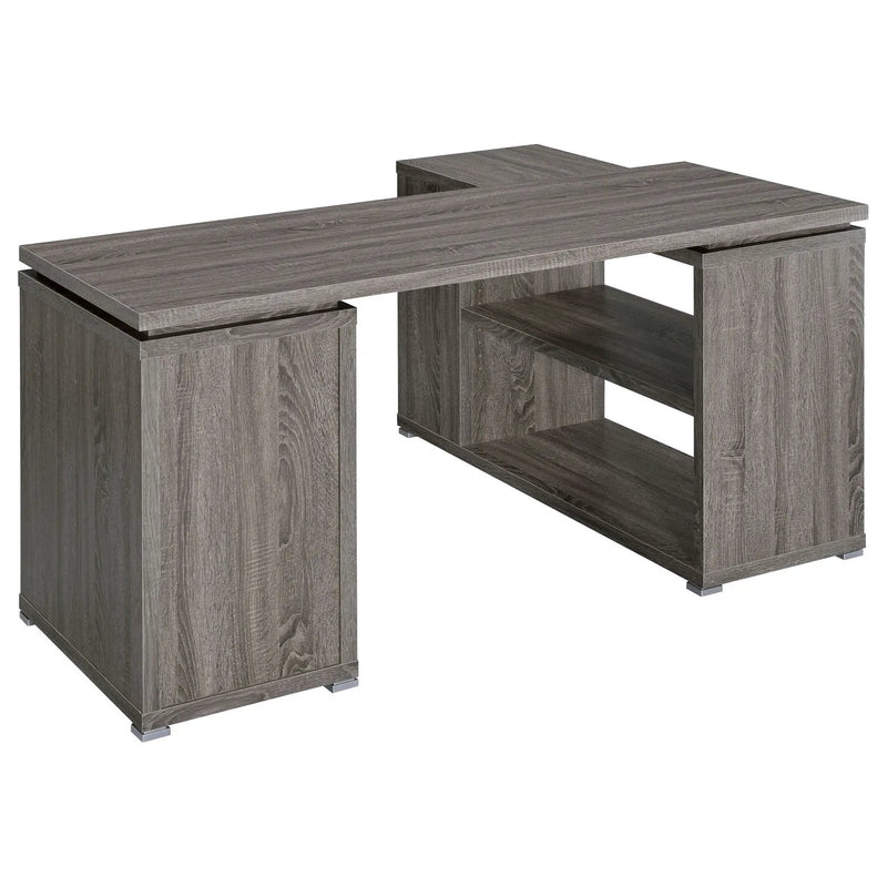 Yvette 60-inch 3-drawer L-Shape Computer Desk Weathered Grey by Unique Piece Furniture