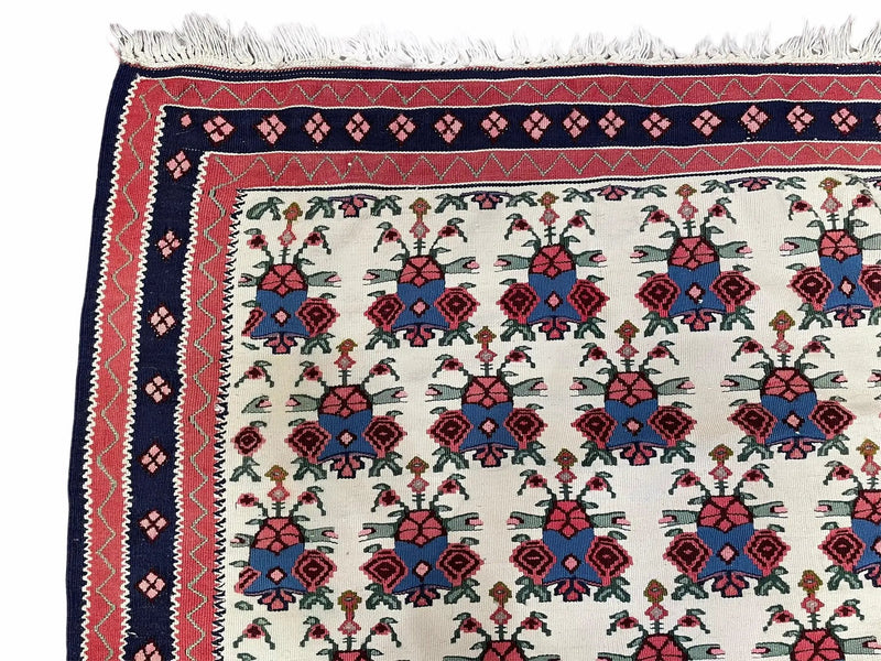 3x5 Vintage Kurdish Senneh Kilim Rug 3 x 5 Heirloom Rug Flatweave Antique Rug Playroom Rug Collectible Rug Beige Kilim by Jewel Rugs