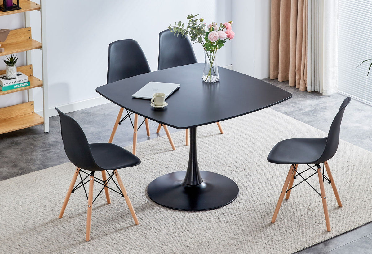 Table Mid-Century Dining Table For 4-6 People With Round Table Top, Pedestal Dining Table, End Table Leisure Coffee Table, photo 11 of 12