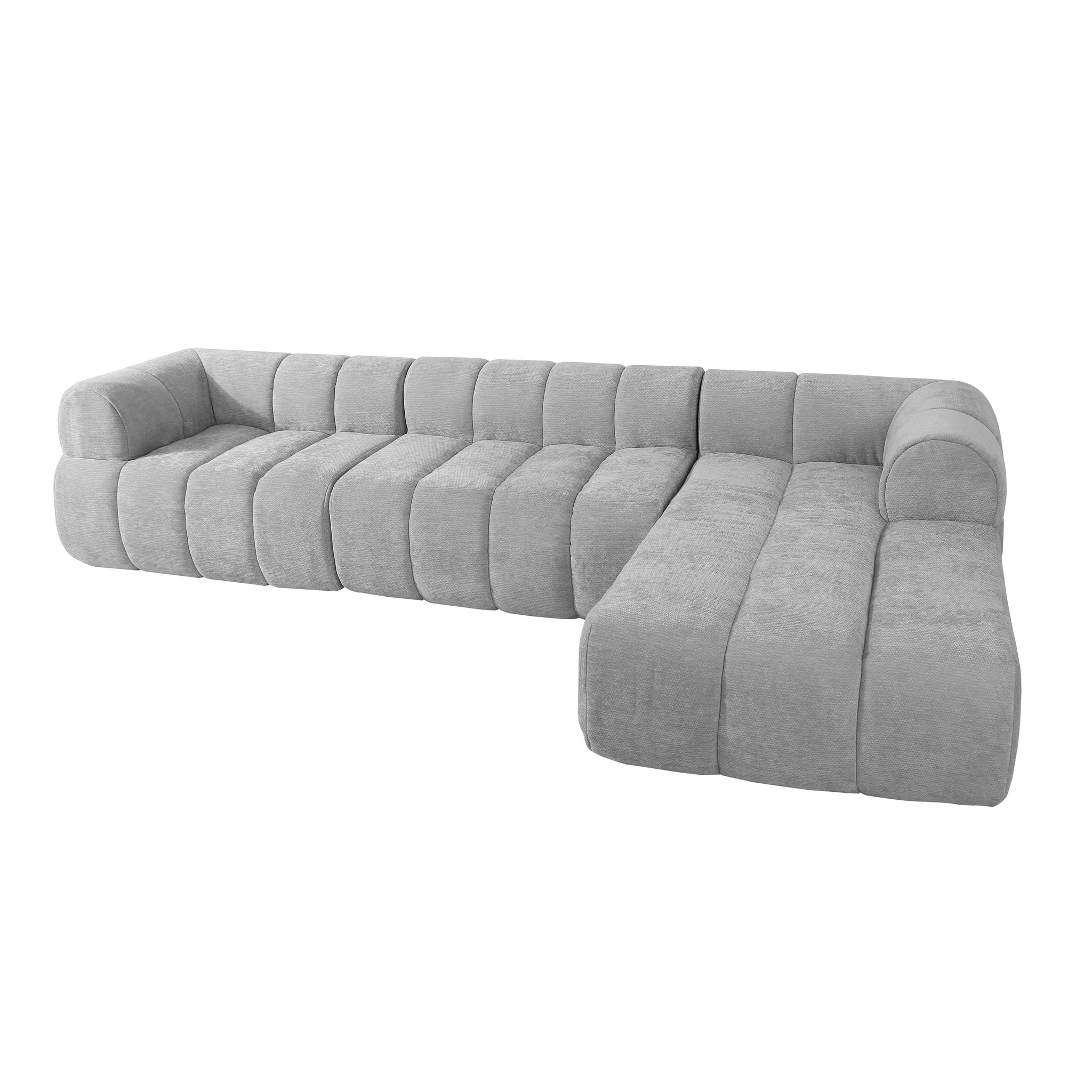 122" Modern L-Shaped Sectional Sofa with High-Density Foam and Chaise Lounge by HouseOfZazla