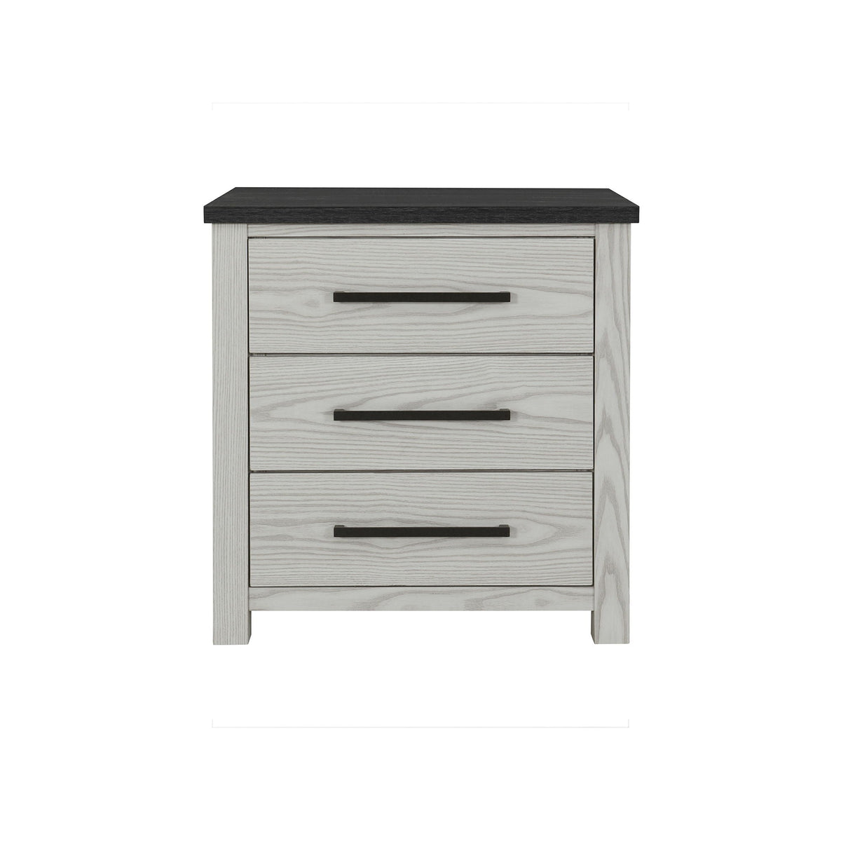 Beige Accent Nightstand with Spacious Drawers and Block Feet