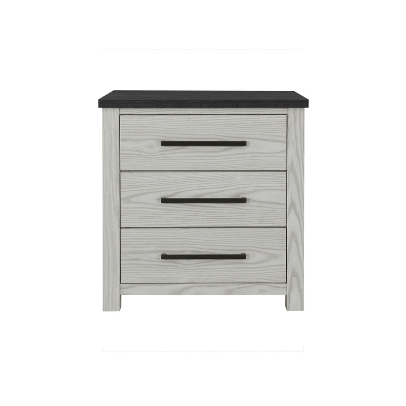 Beige Accent Nightstand with Spacious Drawers and Block Feet