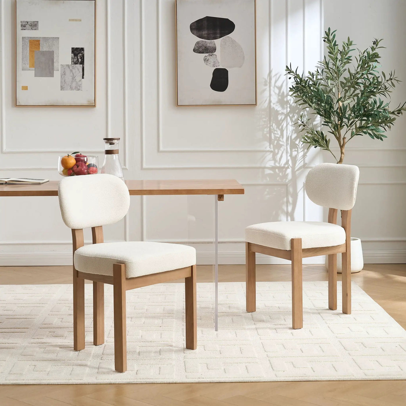 Dining Chairs With Ergonomic Backrest And Adjustable Feet (Set of 2) by HouseOfZazla