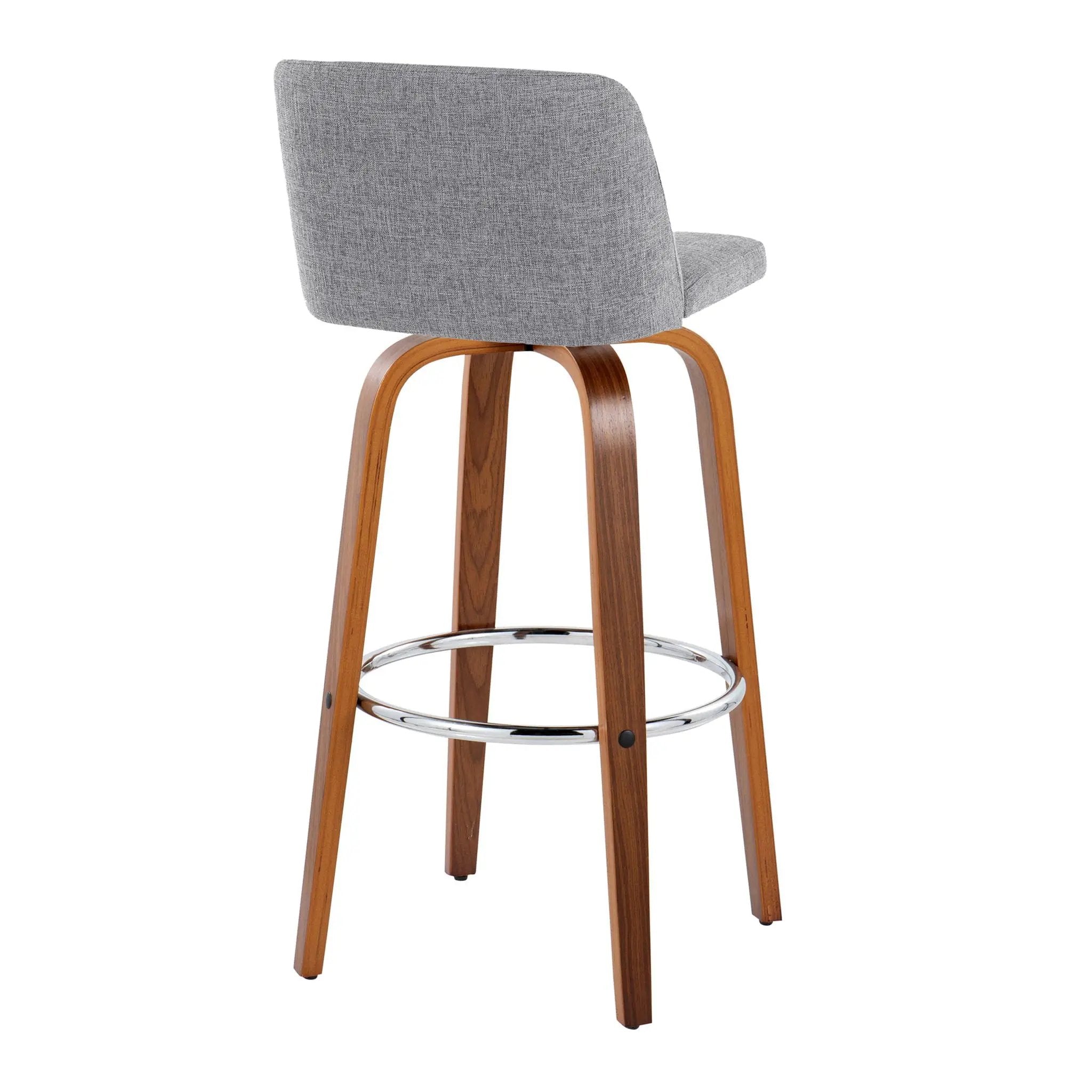 Toriano - Mid Century Modern Fixed Height, Barstool With Swivel With Round Footrest (Set of 2) by Unique Piece Furniture
