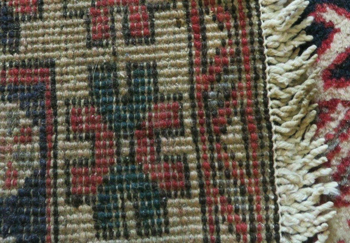 Persian Runner Rug 3.5 x 10.7, Karajeh Heriz Rug, Navy Blue, Geometric Medallions by Jewel Rugs