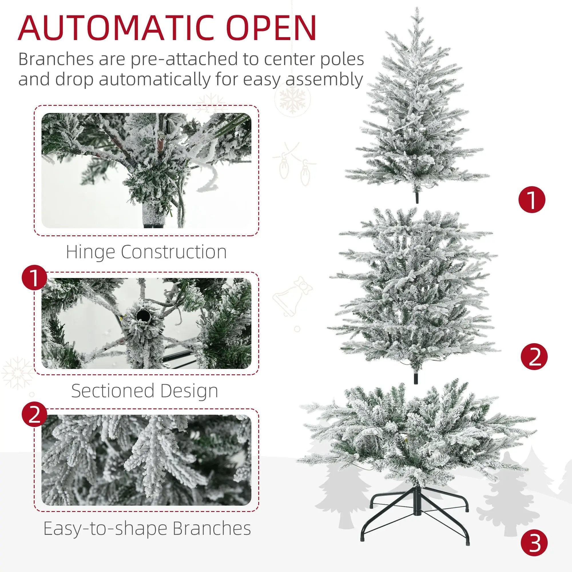 HOMCOM 6ft Tall Prelit Artificial Christmas Tree by HouseOfZazla